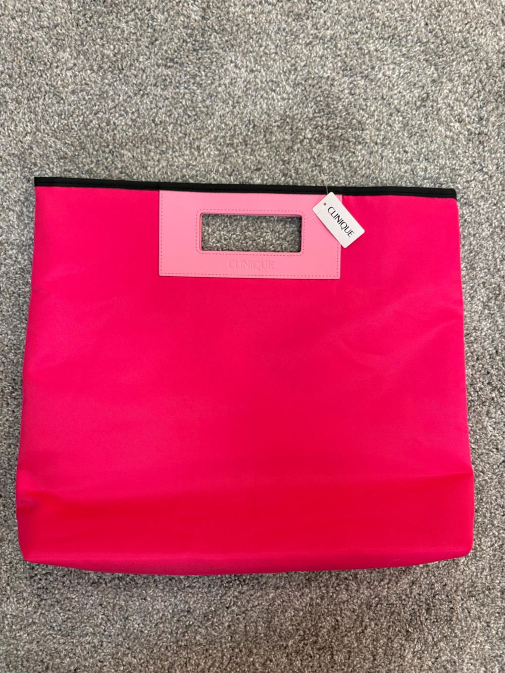 Clinique Hot Pink Tote with Light Pink Handle Insert